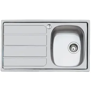 FOSTER évier S1000 86.1V.3,5".STD 1 bac + égouttoir (Brossé - égouttoi... pas cher