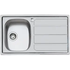 FOSTER évier S1000 86.1V.3,5".STD 1 bac + égouttoir (Brossé - égouttoi... pas cher