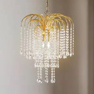 ONLI Suspension Pioggia pluie de cristal Ø40 cm dorée pas cher