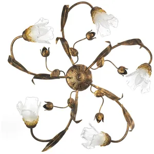 Onli - arianna Plafonnier semi-encastré Flower à bras multiples, bronze