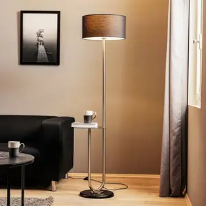 ONLI Lampadaire Pongo avec abat-jour tissu et tabletteVendu parluminaire
