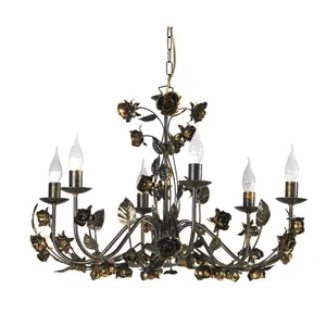 Lumière Carolina Lustre à plusieurs bras Flower Design, bronze - OnliVendu parluminaire