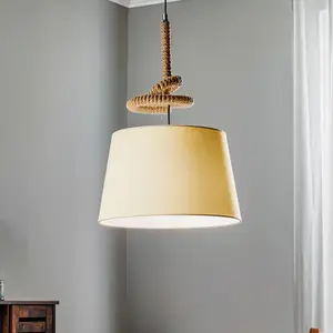 ONLI Suspension Corda avec abat-jour en tissu Noeud de corde pas cher