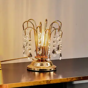 ONLI Lampe de table Pioggia avec pluie de cristaux, 26cm, or pas cher