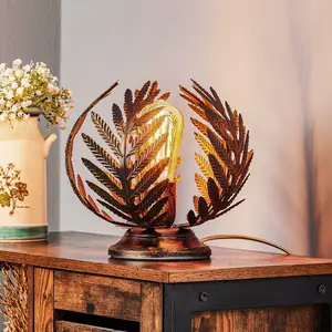ONLI Lampe à poser Felce fougère bronze, hauteur 24 cm pas cher