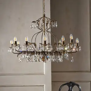 ONLI Lustre Teresa, à 12 lampes, couleur bronze, cristalVendu parluminaire