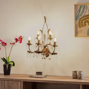 ONLI Applique cristal Teresa, bronze à 5 lampesVendu parluminaire