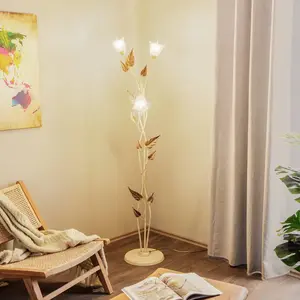 Onli Lighting - Lampadaire vanda 3 Light Verre,Métal Ivoire - Blanc