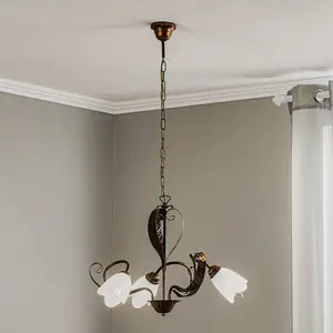 onli torsadé Lustre Métal Style rustique Marron, Bronze et blanc