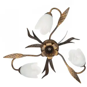 Comparateur de prix : ONLI Plafonnier Sonia à trois lampes, bronze