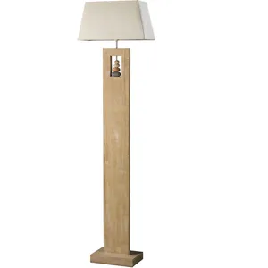 Miriel Lampadaire avec Abat-Jour Bois - OnliVendu parluminaire