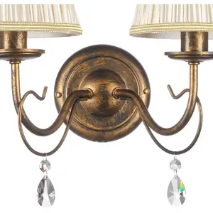 ONLI Applique murale Delia, bronze, à 2 lampes, largeur 25 cmVendu parluminaire