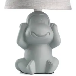 ONLI Lampe à poser Monkey, grise, en céramique, hauteur 28 cm, E14 pas cher