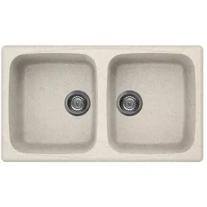 Évier ELLECI Master 450 en Granitek Avoine 2 bols 375x430mm 3,5cm pas cher