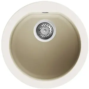 ELLECI évier FOX ROUND (Blanc antique - Granitek) pas cher
