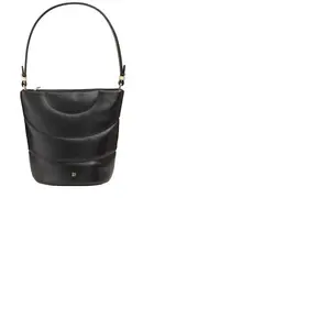 DUDU Sac d'épaule Femme avec bandoulière matelassée en Cuir Nappa, Grand Sac avec Fermeture éclair et Double bandoulière, Design élégant Rose NoirVendu paramazon