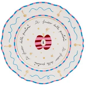 Bitossi Home - Assiette Pangea - Rose - Porcelaine - Designer Pangea pas cher