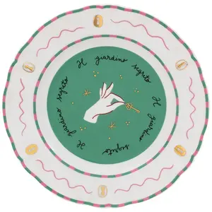 Bitossi Home - Assiette à dessert Pangea - Vert - Porcelaine - Designe... pas cher
