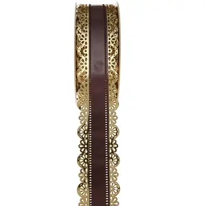 RueDeLaFete Ruban Charlotte  mm dentelle, chocolat pas cher