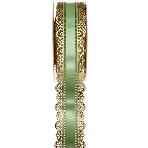 RueDeLaFete Ruban Charlotte 40 mm dentelle, vert pas cher