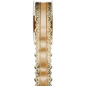 RueDeLaFete Ruban Charlotte 40 mm dentelle, or pas cher