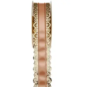 RueDeLaFete Ruban Charlotte 40 mm dentelle, corail pas cher