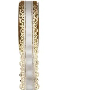 RueDeLaFete Ruban Charlotte 40 mm dentelle, blanc pas cher