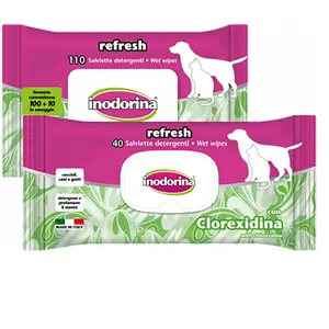 Comparateur de prix : Inodorina Lingettes à la chlorhexidine pour chiens 40pcs