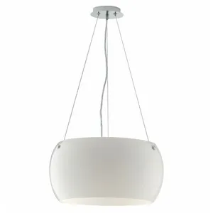 FAN EUROPE Suspension Equatore 3 ampoules Verre,structure métallique blanc pas cher