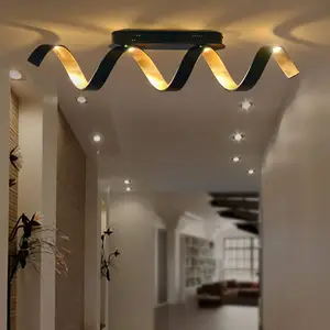 Eco-Light Plafonnier LED Helix en noir-doréVendu parreuter