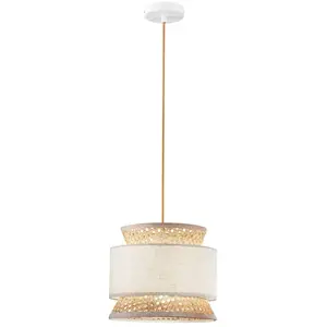 Luce Ambiente Design Suspension Gazebo, naturel/beige, Ø 26 cm, rotin/...