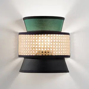 Luce Ambiente Design Applique murale Gazebo, vert/noir/naturel, 24 cm,... pas cher