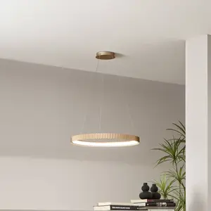 Luce Ambiente Design Suspension LED Niike, couleur or, Ø 50 cm, métal,...