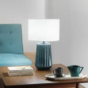 Luce Ambiente Design lampe de table Kiowa, hauteur 46 cm, bleu/blanc, ... pas cher