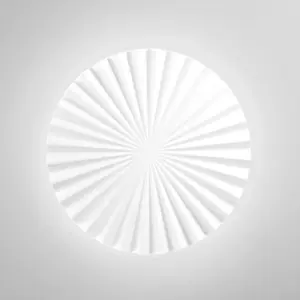 Applique led ronde en métal plissé style vintage anadara - blanc pas cher