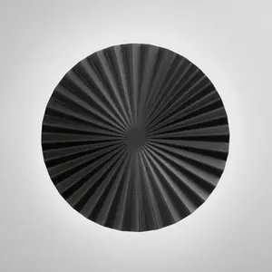 Applique led ronde en métal plissé style vintage anadara - noir