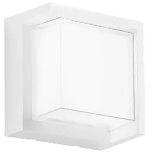 INTEC Applique d'extérieur LED BLOCK, blanche, largeur 16 cm, plastiqu... pas cher