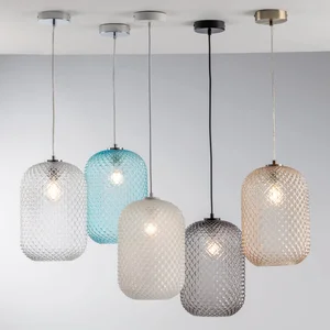 FAN EUROPE Suspension Ashford 1 ampoule Verre ambre - Orange pas cher