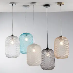 FAN EUROPE Suspension Ashford 1 ampoule Verre Bleu - Bleu