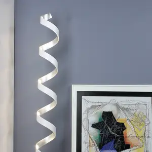 Eco-Light Lampadaire LED Helix hauteur 152 cm, blanc-argenté