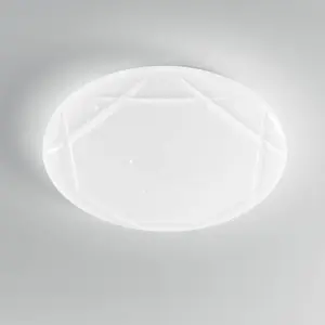 F.A.N. Europe Plafonnier LED Elixir, Ø 50 cm, blanc, plastique, CCT pas cher