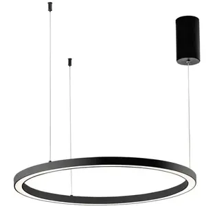 Suspension led design rond minimaliste 80cm hoop - noir pas cher