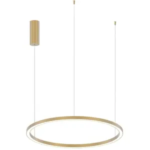 Suspension led design rond minimaliste 80cm hoop - or