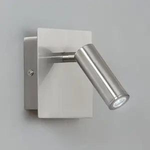 Applique murale en métal avec spot led orientable dickens - silver
