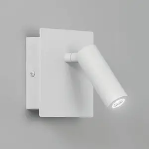 Applique murale en métal avec spot led orientable dickens - blanc