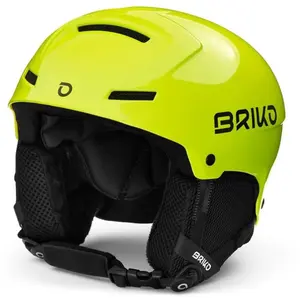 Briko Mammoth Casque de Ski/Snow, Jeunesse, Unisexe, Shiny Yellow Fluo, X-Small pas cher