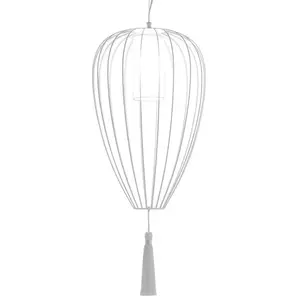 KARMAN lampe à suspension CELL Ø 55 x H 88 cm (Blanc brillant - Fer et linge)Vendu parmyareadesign