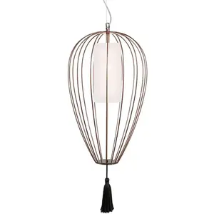 KARMAN lampe à suspension CELL Ø 36 x H 58 cm (Bronze poli - Fer et linge)Vendu parmyareadesign