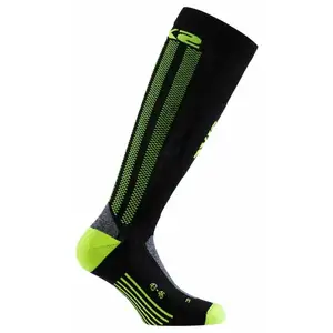 Chaussettes moto haute sixs mots jaune fluo- 47/49 pas cher