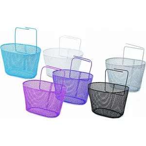Bonin Panier Avant pour Enfants en Métal Plastifié Rose 24x17x14.5 cm - Résistant et Coloré pour Vélos pas cher
